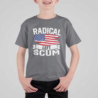 Radical Left Scum T Shirt For Kid Funny Political Quote American Flag