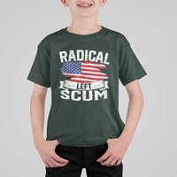 Radical Left Scum T Shirt For Kid Funny Political Quote American Flag