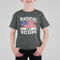 Radical Left Scum T Shirt For Kid Funny Political Quote American Flag