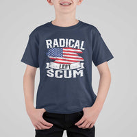 Radical Left Scum T Shirt For Kid Funny Political Quote American Flag