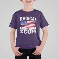 Radical Left Scum T Shirt For Kid Funny Political Quote American Flag