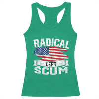 Radical Left Scum Racerback Tank Top Funny Political Quote American Flag