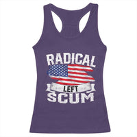Radical Left Scum Racerback Tank Top Funny Political Quote American Flag