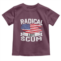 Radical Left Scum Toddler T Shirt Funny Political Quote American Flag