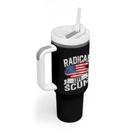 Radical Left Scum Tumbler With Handle Funny Political Quote American Flag
