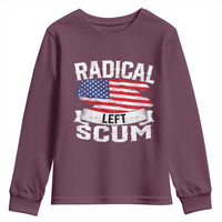 Radical Left Scum Youth Sweatshirt Funny Political Quote American Flag