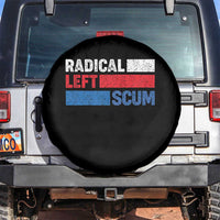 Radical Left Scum Spare Tire Cover Sarcastic Political Quote American Flag