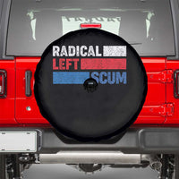 Radical Left Scum Spare Tire Cover Sarcastic Political Quote American Flag