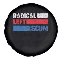 Radical Left Scum Spare Tire Cover Sarcastic Political Quote American Flag