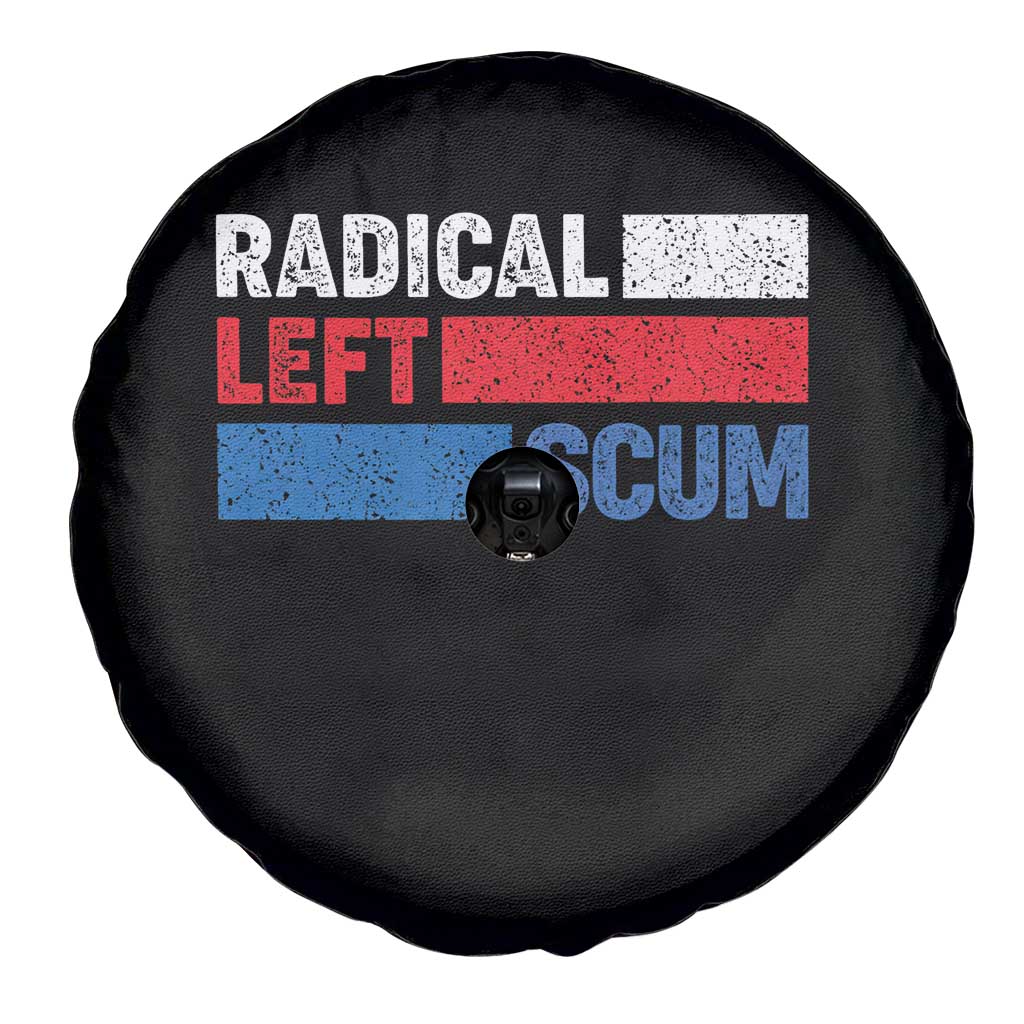 Radical Left Scum Spare Tire Cover Sarcastic Political Quote American Flag