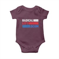 Radical Left Scum Baby Onesie Sarcastic Political Quote American Flag