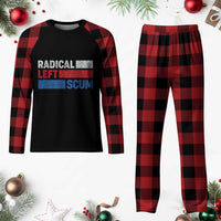 Radical Left Scum Plaid Pajama Set Sarcastic Political Quote American Flag