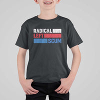 Radical Left Scum T Shirt For Kid Sarcastic Political Quote American Flag
