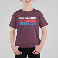 Radical Left Scum T Shirt For Kid Sarcastic Political Quote American Flag