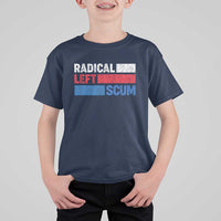 Radical Left Scum T Shirt For Kid Sarcastic Political Quote American Flag