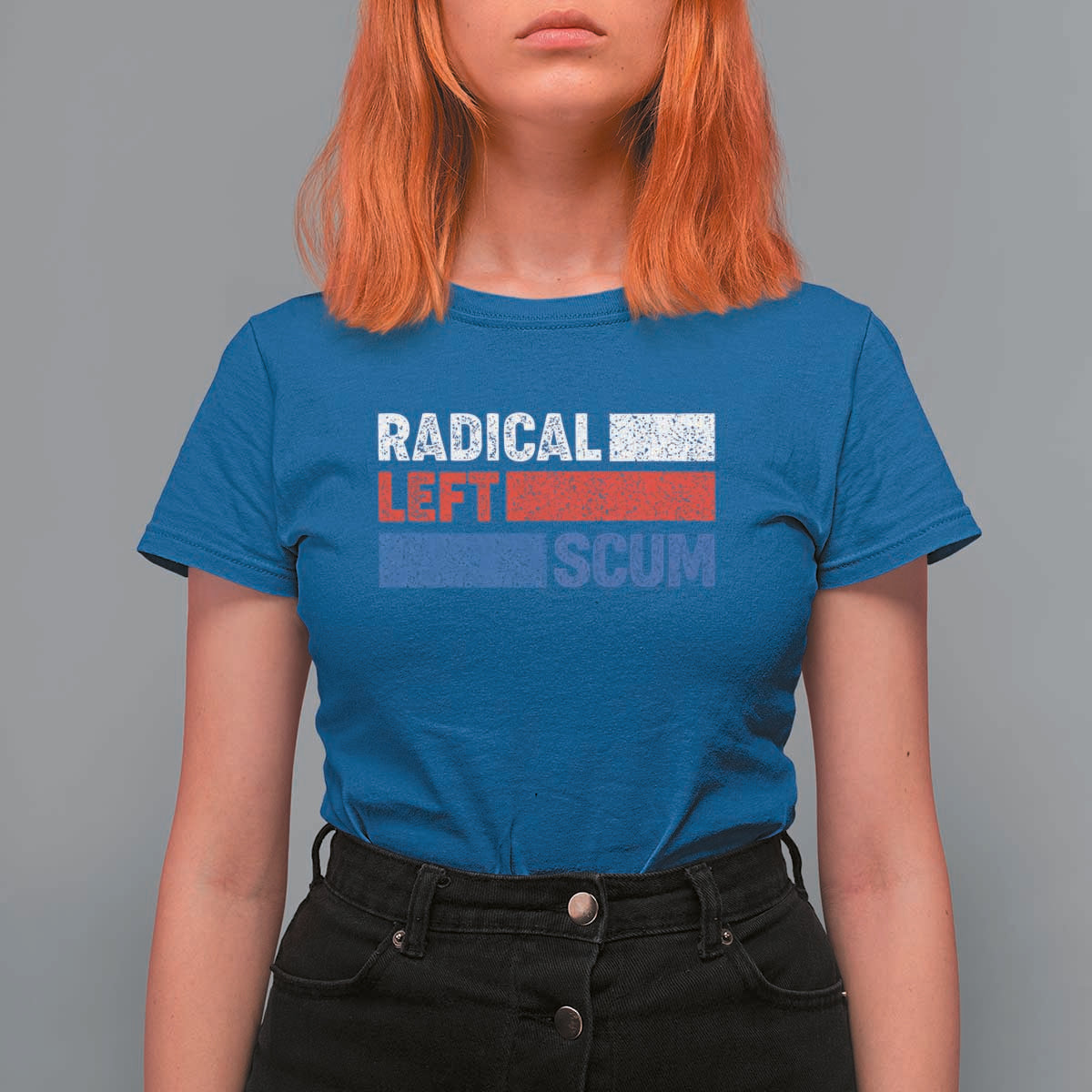 Radical Left Scum T Shirt For Women Sarcastic Political Quote American Flag