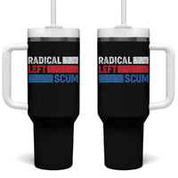 Radical Left Scum Tumbler With Handle Sarcastic Political Quote American Flag