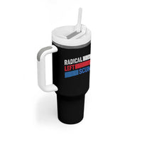 Radical Left Scum Tumbler With Handle Sarcastic Political Quote American Flag