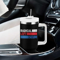 Radical Left Scum Tumbler With Handle Sarcastic Political Quote American Flag