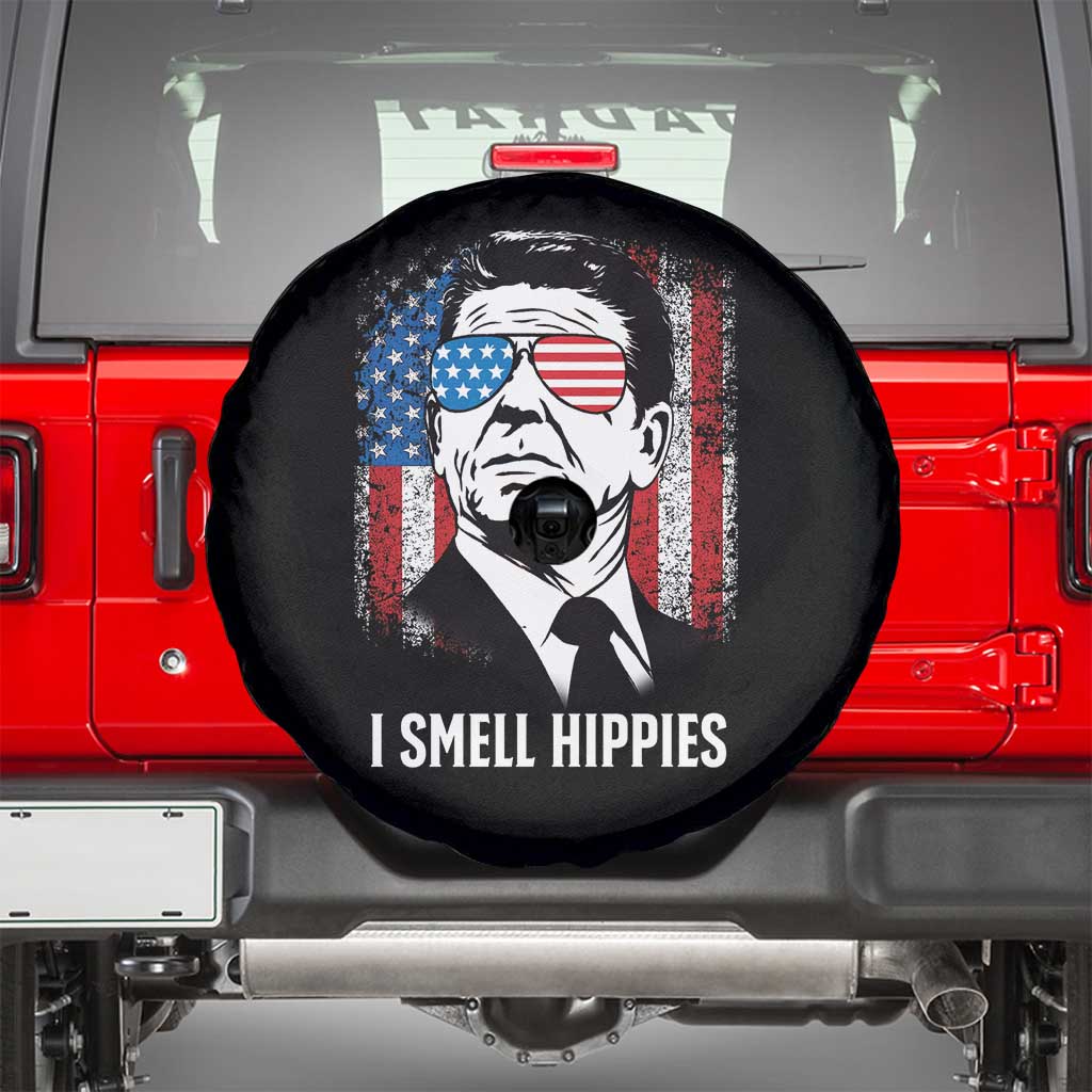 Ronald Reagan 4th of July America Flag Spare Tire Cover I Smell Hippies