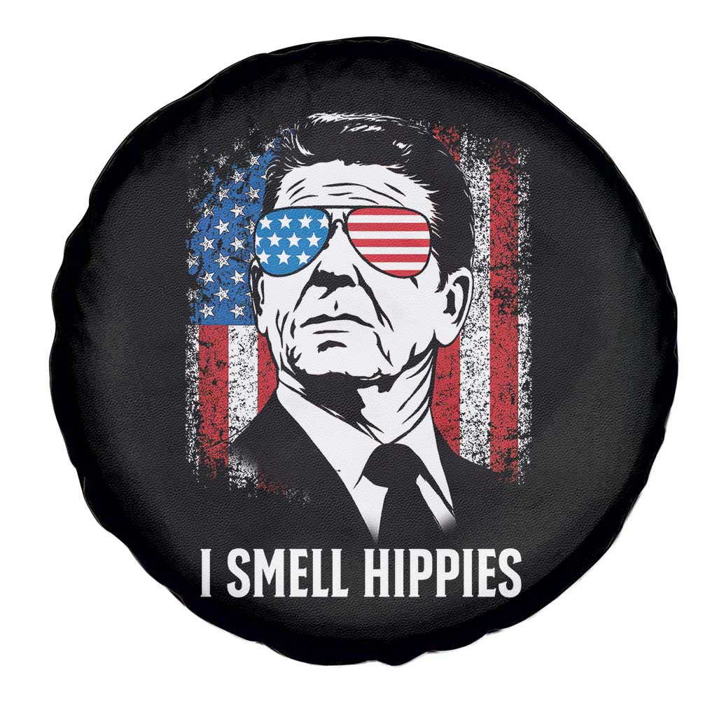 Ronald Reagan 4th of July America Flag Spare Tire Cover I Smell Hippies