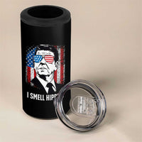 Ronald Reagan 4th of July America Flag 4 in 1 Can Cooler Tumbler I Smell Hippies