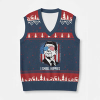 Ronald Reagan 4th of July America Flag V-Neck Knit Sweater Vest I Smell Hippies