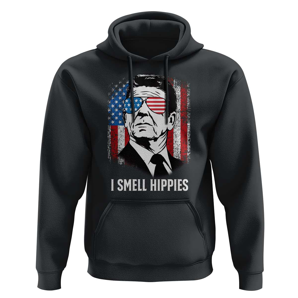 Ronald Reagan 4th of July America Flag Hoodie I Smell Hippies