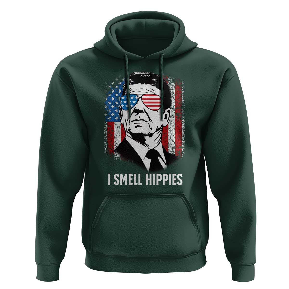 Ronald Reagan 4th of July America Flag Hoodie I Smell Hippies