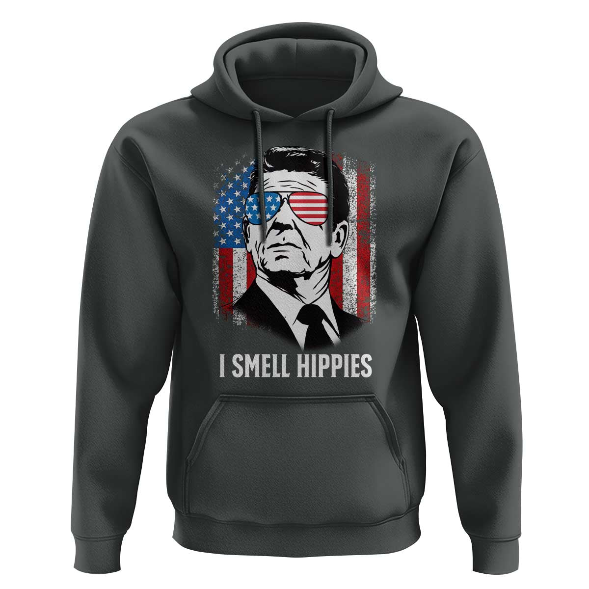 Ronald Reagan 4th of July America Flag Hoodie I Smell Hippies