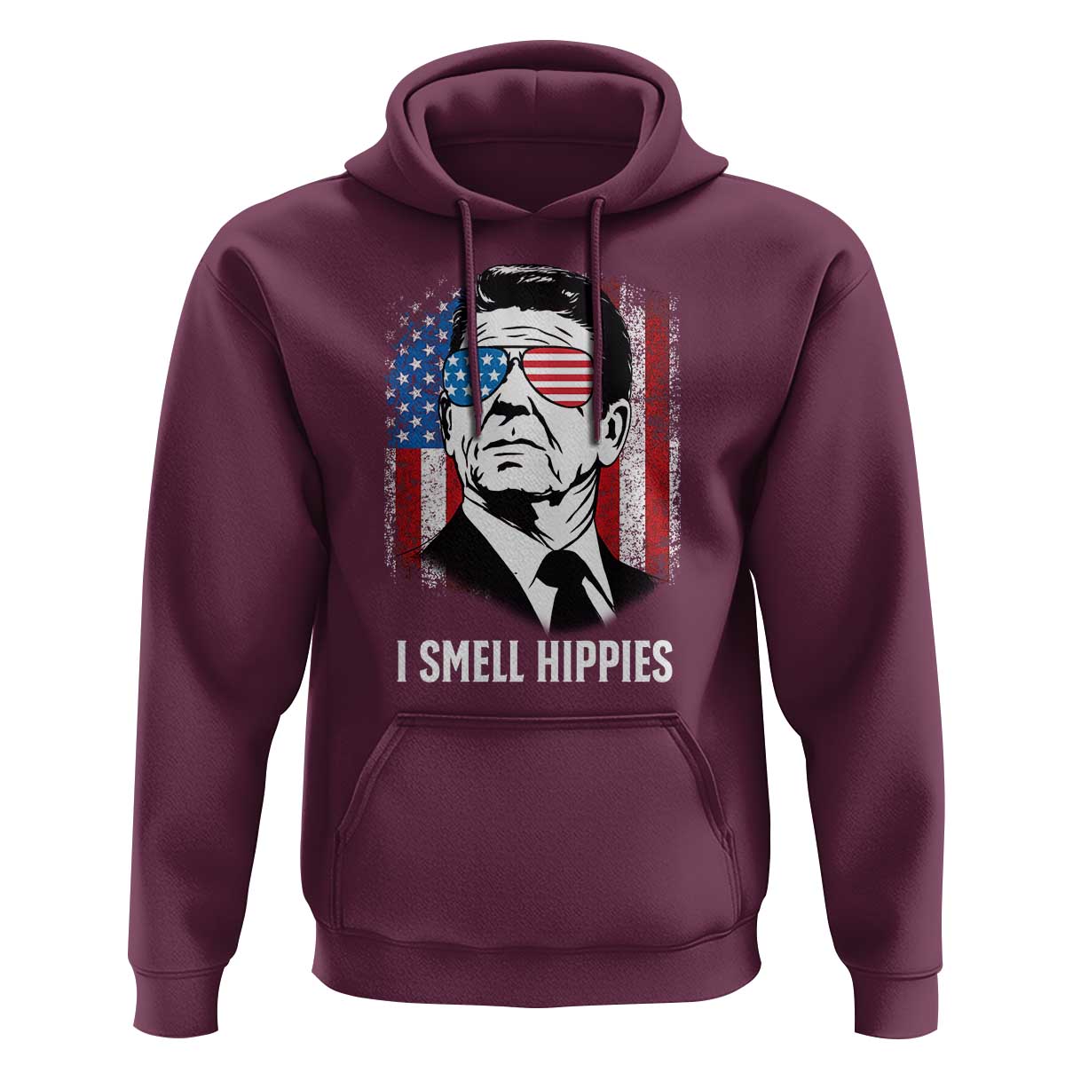 Ronald Reagan 4th of July America Flag Hoodie I Smell Hippies