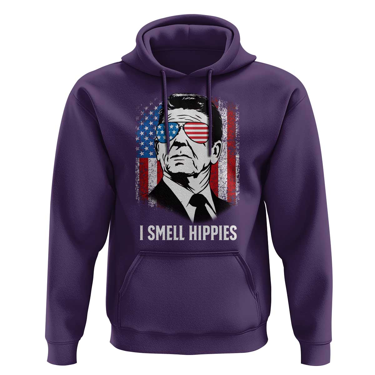 Ronald Reagan 4th of July America Flag Hoodie I Smell Hippies