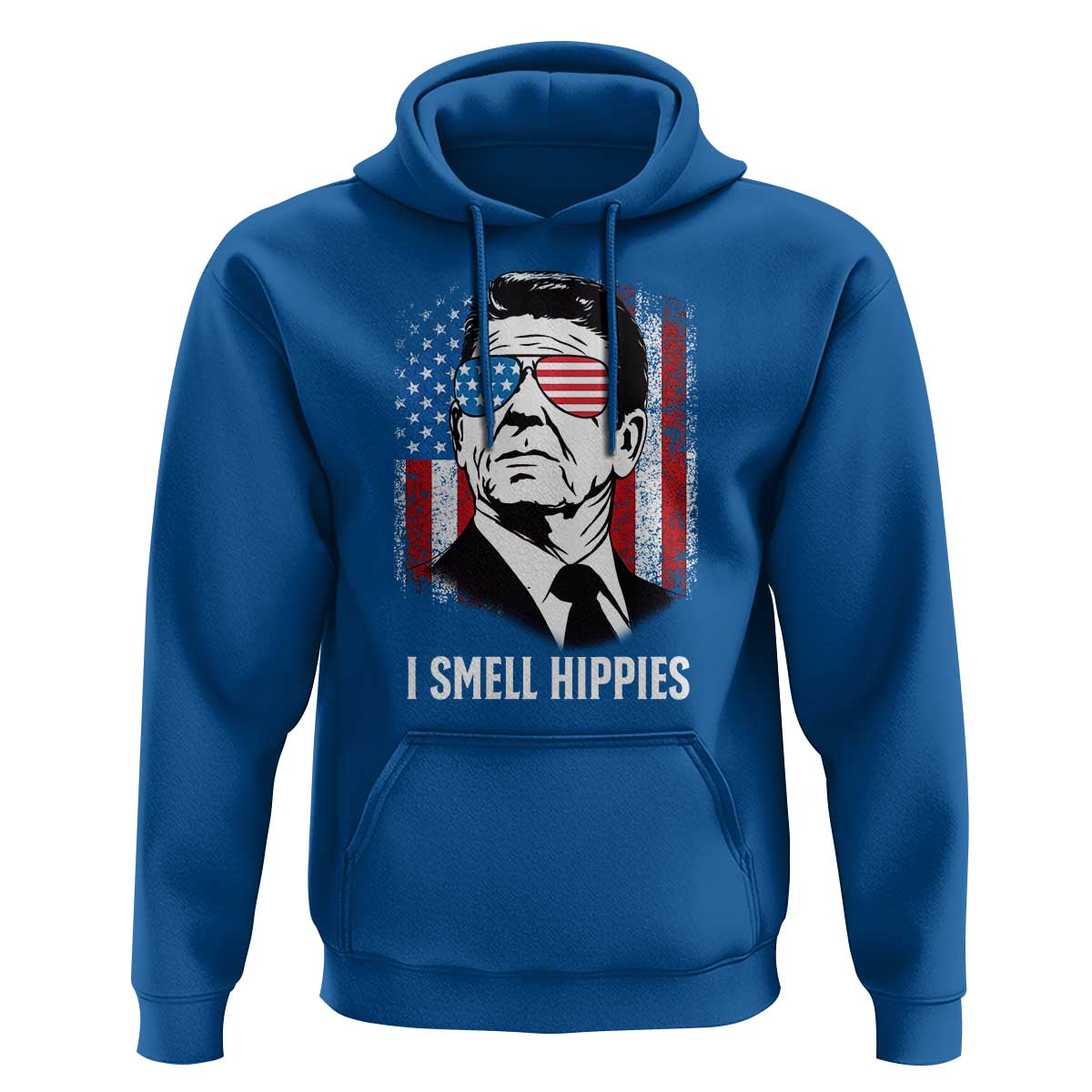 Ronald Reagan 4th of July America Flag Hoodie I Smell Hippies