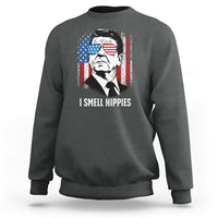 Ronald Reagan 4th of July America Flag Sweatshirt I Smell Hippies