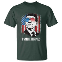 Ronald Reagan 4th of July America Flag T Shirt I Smell Hippies