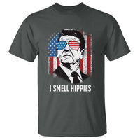 Ronald Reagan 4th of July America Flag T Shirt I Smell Hippies