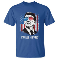 Ronald Reagan 4th of July America Flag T Shirt I Smell Hippies