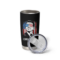 Ronald Reagan 4th of July America Flag Tumbler Cup I Smell Hippies