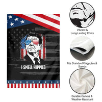 Ronald Reagan 4th of July America Flag Garden Flag I Smell Hippies