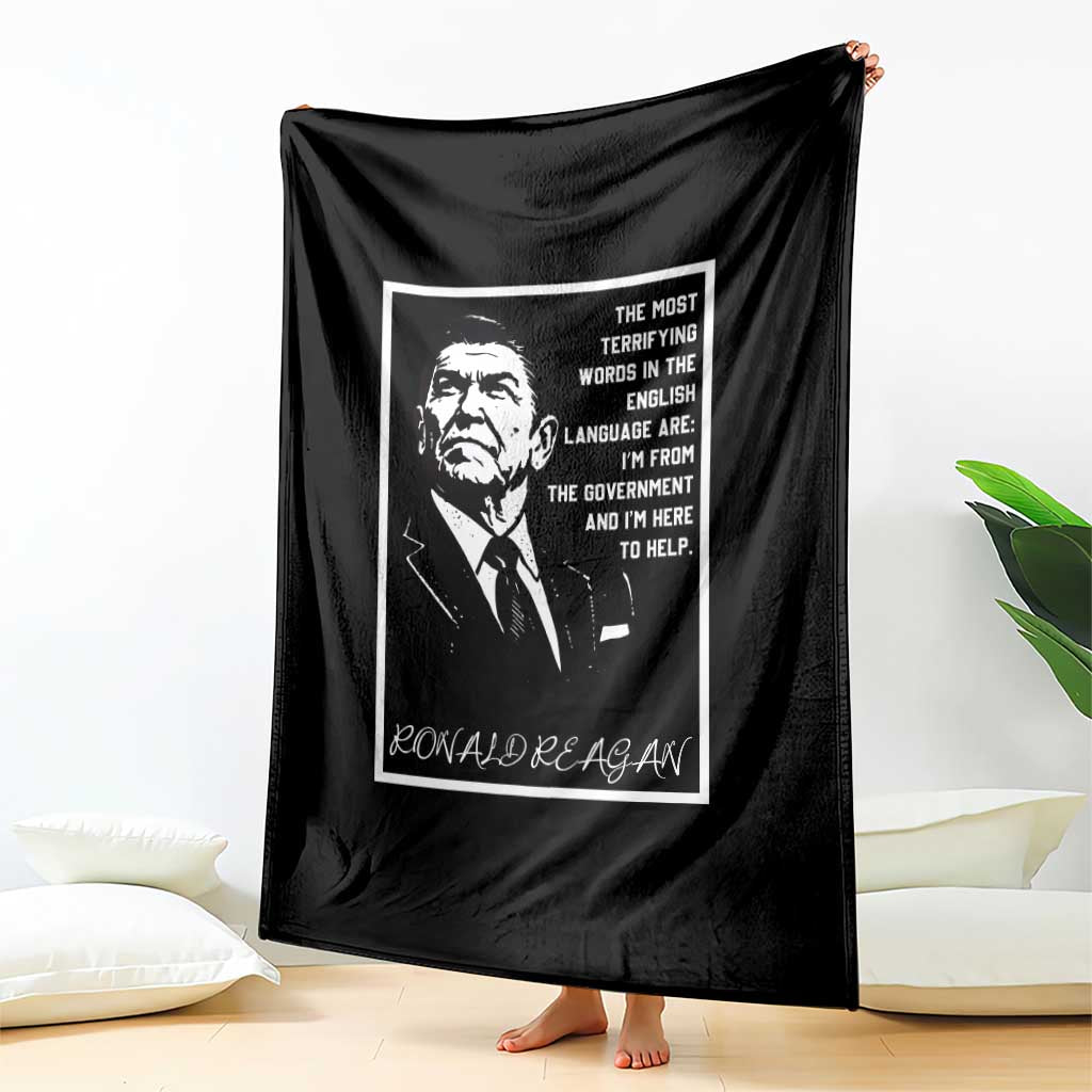 Ronald Reagan Quote Throw Blanket American Flag US President