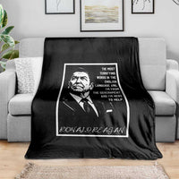 Ronald Reagan Quote Throw Blanket American Flag US President