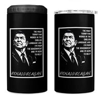 Ronald Reagan Quote 4 in 1 Can Cooler Tumbler American Flag US President