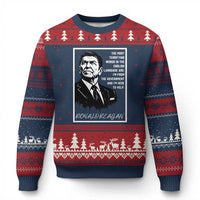 Ronald Reagan Quote Ugly Christmas Sweater American Flag US President