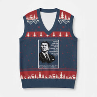 Ronald Reagan Quote V-Neck Knit Sweater Vest American Flag US President