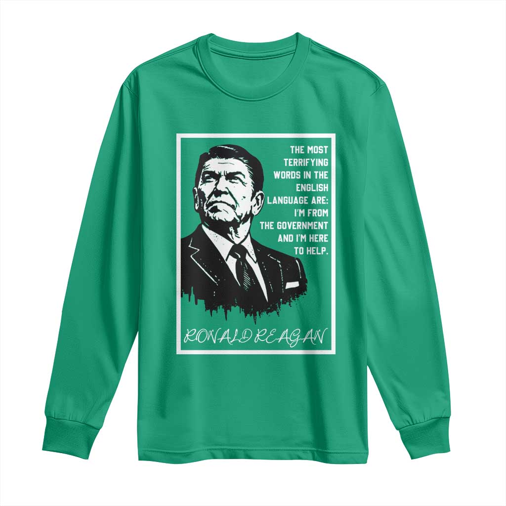 Ronald Reagan Quote Long Sleeve Shirt American Flag US President