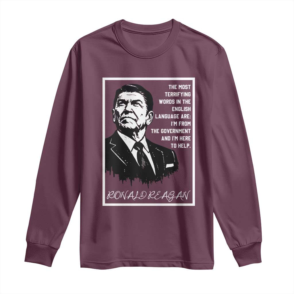 Ronald Reagan Quote Long Sleeve Shirt American Flag US President
