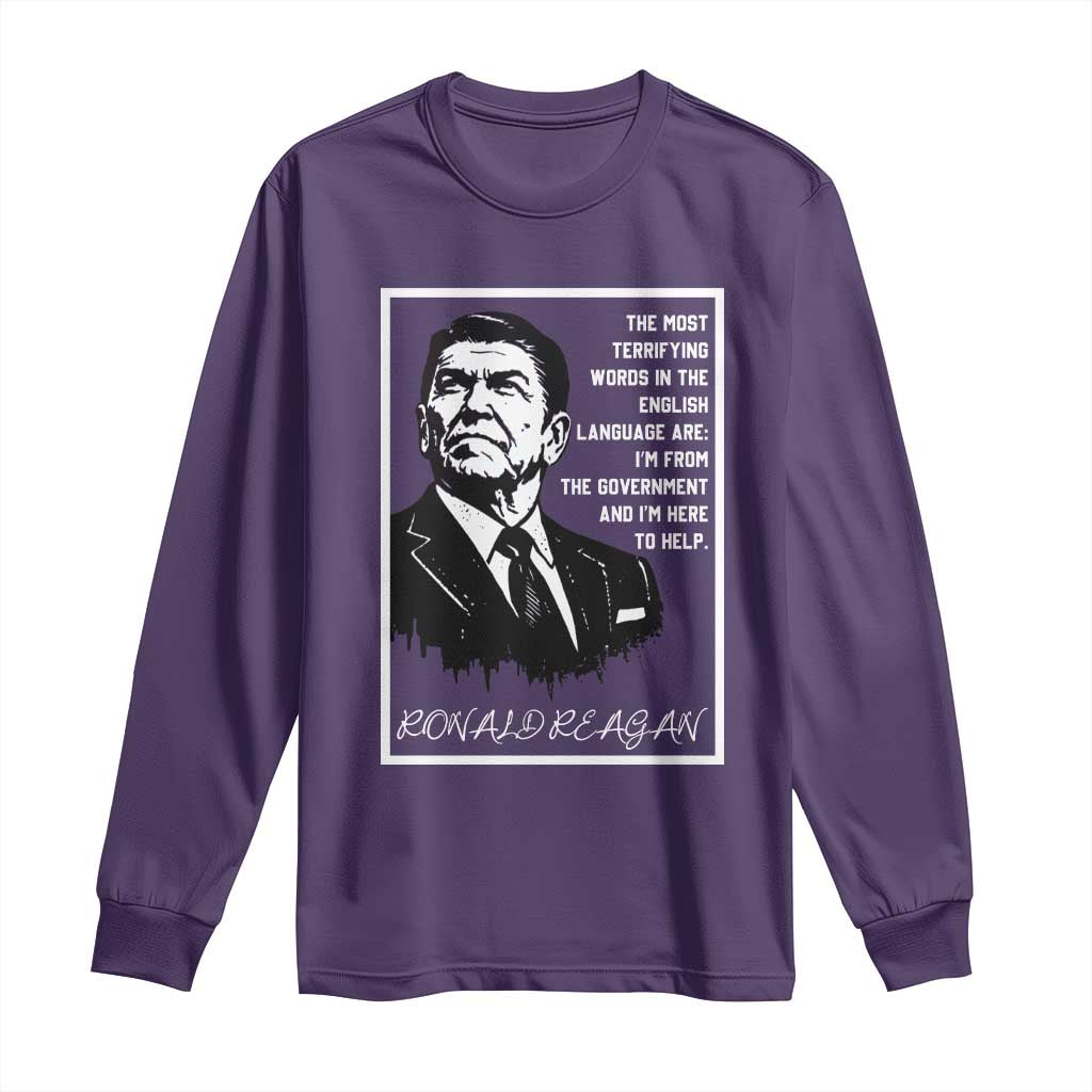 Ronald Reagan Quote Long Sleeve Shirt American Flag US President
