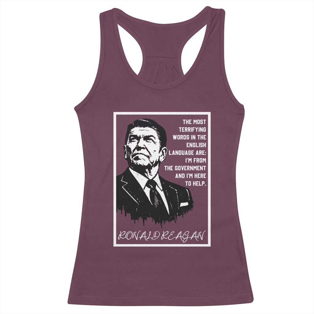 Ronald Reagan Quote Racerback Tank Top American Flag US President
