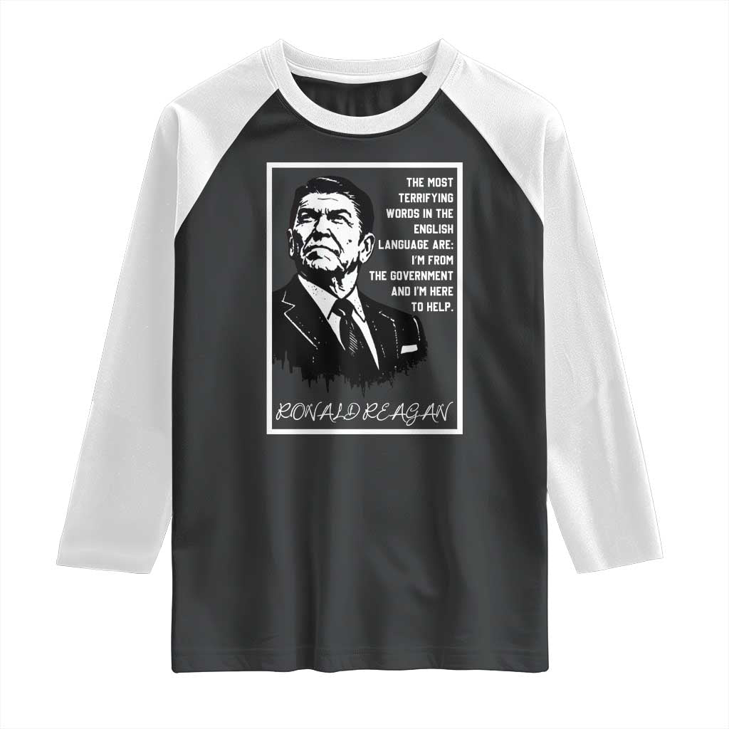Ronald Reagan Quote Raglan Shirt American Flag US President