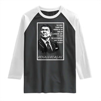 Ronald Reagan Quote Raglan Shirt American Flag US President